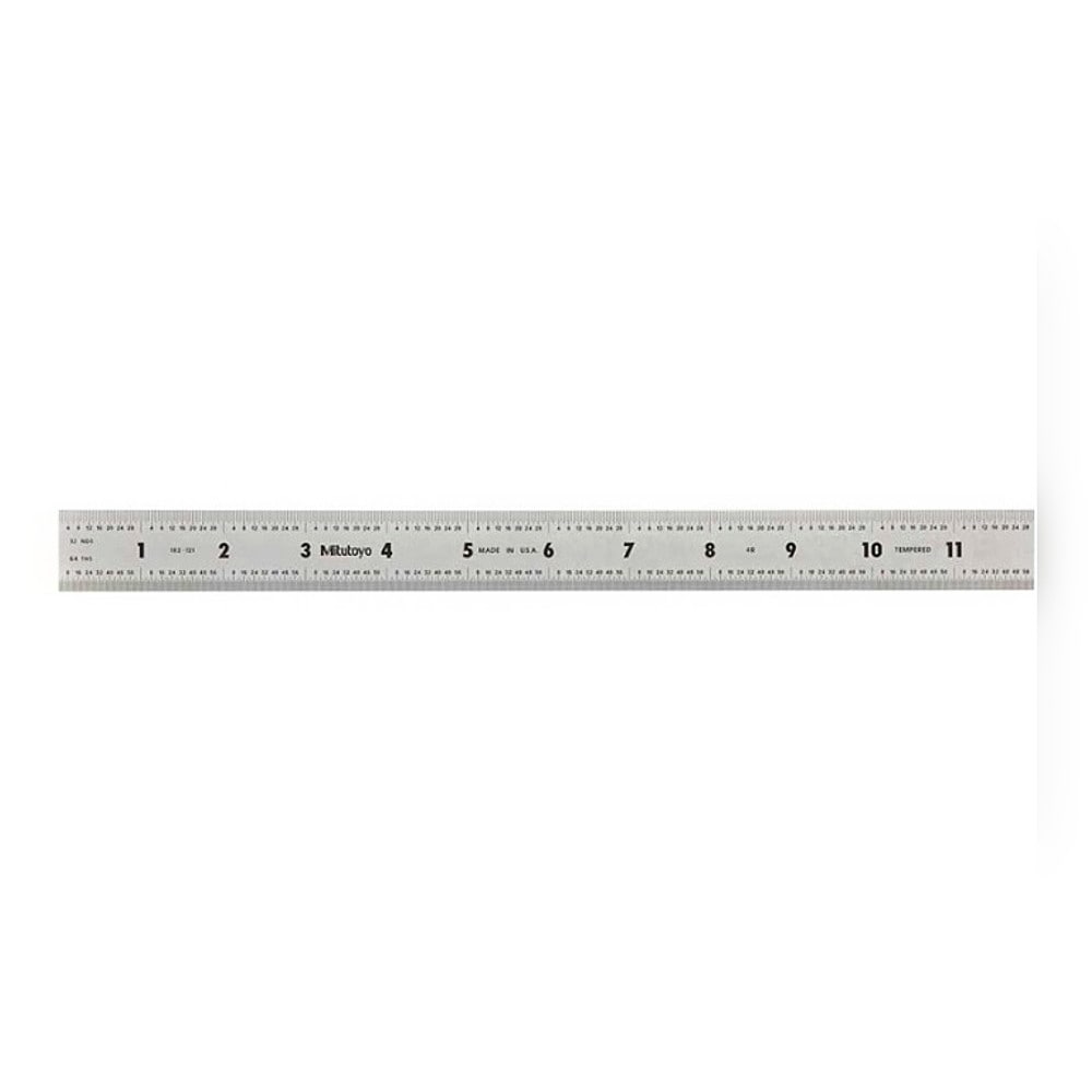 Mitutoyo 182-105 Series 182 Wide Rigid Steel Rule, 6 x 150 mm