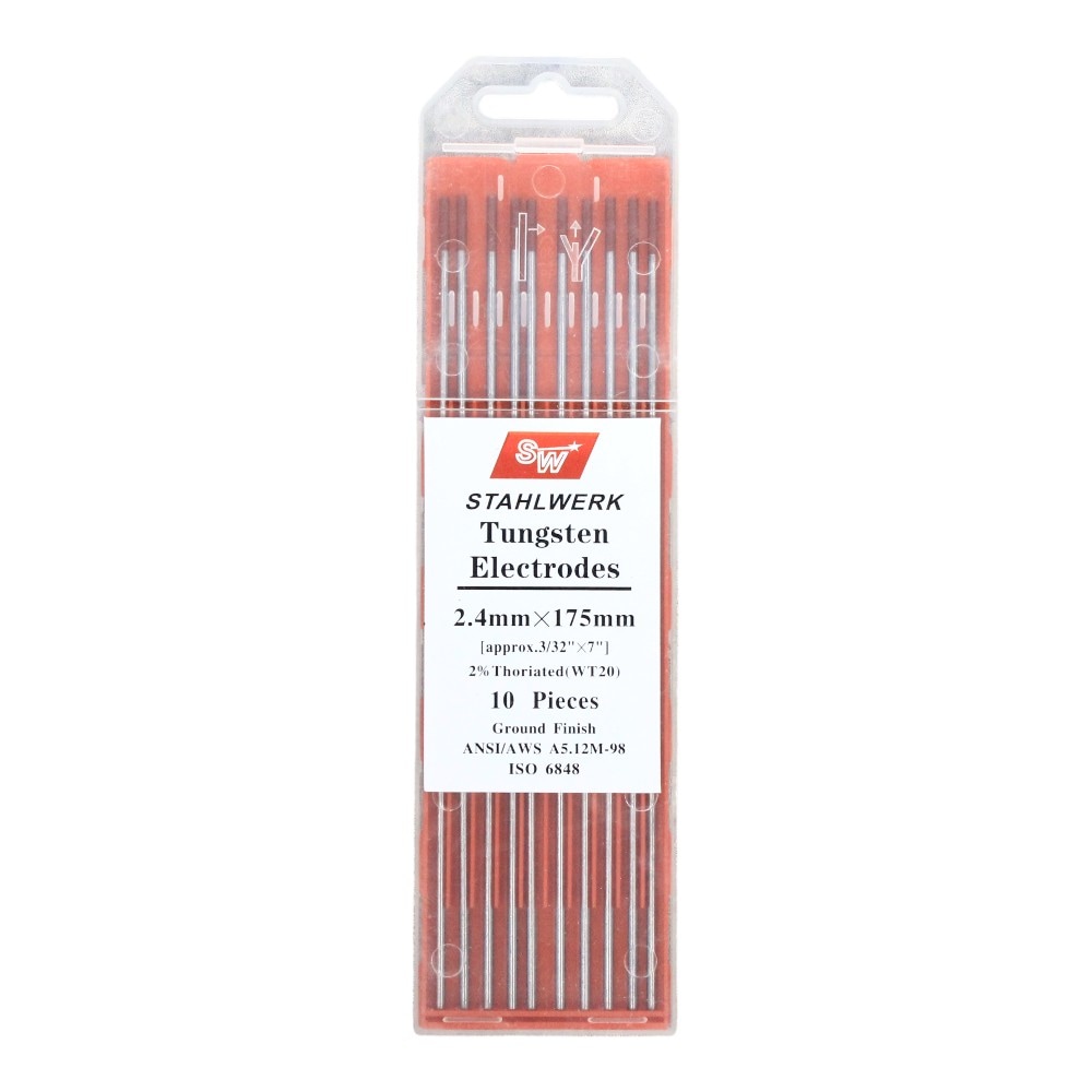STAHLWERK Tungsten Electrode Red 2.4x175mm 1pack(10pcs)