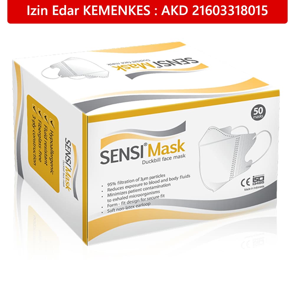 sensi mask duckbill white 50pcs