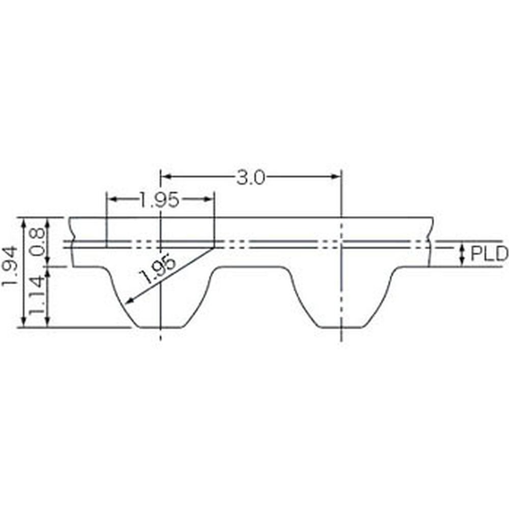 STD 687-S3M Rubber Timing Belt 229 Teeth - View #9