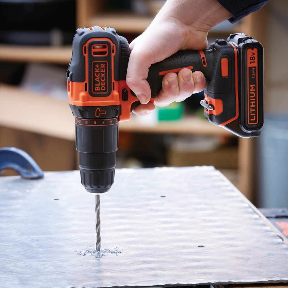 BLACK+DECKER Cordless Hammer Drill BDCHD18K-B1 1unit