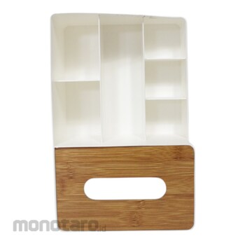 Oxihom Tempat Tisu Dengan Rak Kosmetik S1823MKU Putih Kayu 1pc