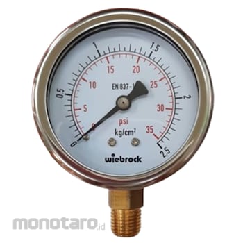 Wiebrock Pressure Gauge 2.5inch Bottom