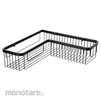 Tatay Keranjang Kamar Mandi Sudut Hitam 20x8.5x30cm 1pc