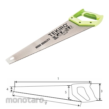 TEKIRO Handsaw TPR Handle GT-HS1556 2 Teeth 18inch 1pc