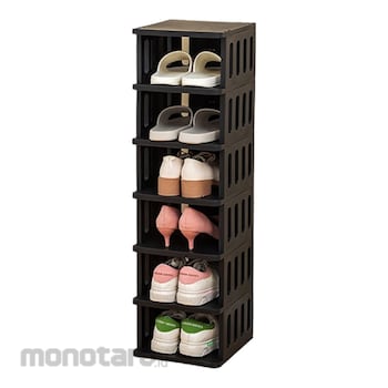 Oxihom Lemari Sepatu s5352hm Rak Sepatu Susun Plastik Rak Buku Rak Dapur  Serbaguna Black tingkat 1pc