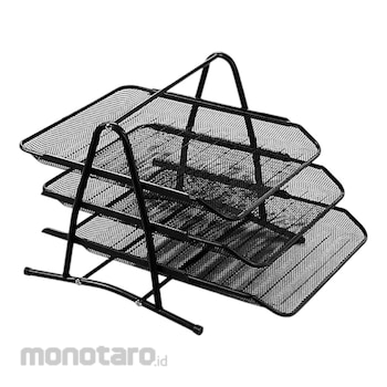 monotaro.id Mesh Document Tray 3 Tiers Metal Black 1pc