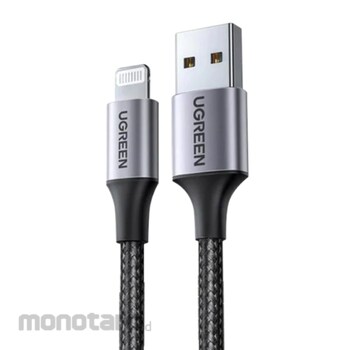 Beli UGREEN USB A to Lightning Cable Braided 60157 Black 1pc