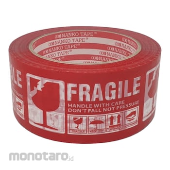 NANKO Lakban OPP Packing Fragile (Selotip) Merah 48mmx90y 1roll
