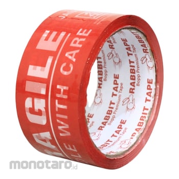 Rabbit Tape Lakban Fragile Red 45mm x 50yard