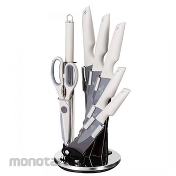 Berlingerhause Knife Set BH/2837 with Acrylic Stand Matt Grey 1set(8pcs)