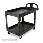Rubbermaid Heavy Duty Ergo Handle Utility Cart, Lipped Shelf