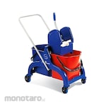 FALCO Double Bucket Plastic Trolley with Wringer