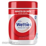 Mitu Wetties Family Antiseptic Wet Wipes Bottle Fresh Clean 90sheets 1pc
