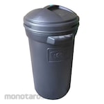 Dalton Ember Sampah Bulat Hitam Beroda dan Tutup Pengunci (Trash Bin)