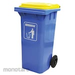 KRISBOW Tempat Sampah/Tong Sampah Beroda dengan Tutup Kuning (Trash Bin)