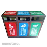 Non Brand Tempat Sampah/Tong Sampah Pilah 3 Kompartemen Baja (Trash Bin)