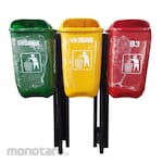 Non Brand Tempat Sampah/Tong Sampah Pilah 3 Kompartemen Fiber Oval (Trash Bin)