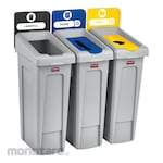 Rubbermaid Slim Jim Recycling Station Dustbin (Tempat Sampah Pilah / Tong Sampah Pilah)
