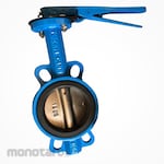 Tozen Butterfly C/I, Wafer JIS 10K Disc SS316, EPDM Seat. WP. 16kg, Stem SS 416, Lever