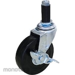 Yuei Caster Ltf Type Freewheel, Rubber Pipe Insertion Type, With Stopper