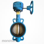 Tozen Butterfly Valve C/I, Wafer Conn. JIS 10K Disc Ductile Iron EPDM Seat. WP. 16kg, Stem SS 416, Gear