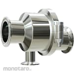 Osaka Sanitary SUS316L Eccentric Check Valve (with Drain Nozzle) FPM Ferrule