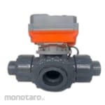 CENIT Threeway Ball Valve uPVC Double Union with Electric 220VAC Socket End JIS