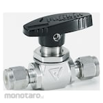 FUJIKIN Stainless Steel 4.90MPa V-Lok Ball Valve with Panel Nut