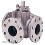 Kitz 10K Stainless Steel Three-Way Ball Valve (3 Way 4-Sided Seat, L Port, Flange Type) (10UTN4LA Series)
