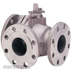 Kitz 3-Way Ball Valve Made of 10K Stainless Steel (3 Way 2-Sided Sheet, L Port, Flange Type) (10UTN 2L Series)