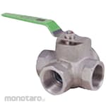 Kitz 800inch Stainless Steel Three-Way Ball Valve (3 Way 4-Sided Seat, L Port)