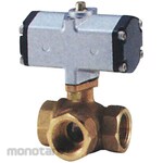 Kitz Bronze Small Pneumatic Three-Way Ball Valve L Port (Reduce Bore)