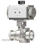 Osaka Sanitary SUS316L Automatic 2-Way Ball Valve PK=FPM Ferrule Single Acting