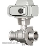 Osaka Sanitary SUS316L Electric 2-Way Ball Valve PK=FPM Ferrule