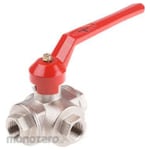 RS PRO Brass Reduced Bore 3 Way Ball Valve