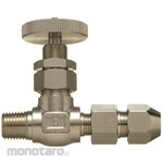 Sanko Material Supply Brass control pipe double nut type fitting, miniature valve (straight panel mounting type) SVFC