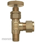 Sanko Material Supply Brass double ferrule type fitting for copper pipes, miniature valve (angle panel mounting type) SVID