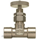 Sanko Material Supply Brass ring-type fitting for copper pipes, miniature valve (straight panel mounting type) SVB