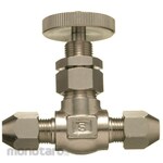 Sanko Material Supply Brass ring-type fitting for copper pipes, miniature valve (straight panel mounting type) SVGR