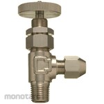 Sanko Material Supply Brass ring-type fitting for resin pipes, miniature valve (angle panel mounting type) SVIP
