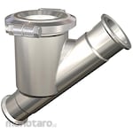 Osaka Sanitary SUS316L Y-type strainer, punched and wire mesh, 20# to 150#, ferrule