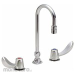 Delta Dual-Wristblade-Handle Three-Hole Widespread Deck-Mount Kitchen Sink Faucet