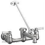 ELKAY Dual-Lever-Handle Two-Hole Widespread Wall-Mount Service Sink Faucet (Kran Bak Cuci)