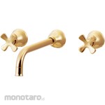 KAKUDAI MFG Wall-mounted 2-handle mixer faucet antique gold