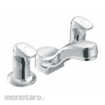 MOEN COMMERCIAL Dual-Metering-Handle Three-Hole Widespread Deck-Mount Bathroom Faucets