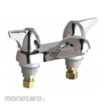 CHICAGO FAUCETS Dual-Dome-Lever-Handle Three-Hole Widespread Deck-Mount Bathroom Faucets