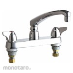 CHICAGO FAUCETS Dual-Lever-Handle Two-Hole Centerset Deck-Mount Kitchen Sink Faucet