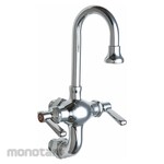 CHICAGO FAUCETS Dual-Lever-Handle Two-Hole Centerset Wall-Mount Service Sink Faucet