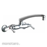 CHICAGO FAUCETS Dual-Lever-Handle Two-Hole Widespread Wall-Mount Kitchen Sink Faucet